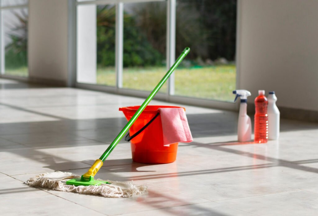 Home Cleaning empty house ready to be cleaned